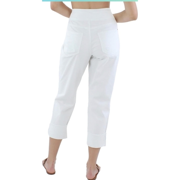 INC International Concepts Women's Mid Rise Ripped Straight-Leg Pull-On Jeans - Picture 2 of 6